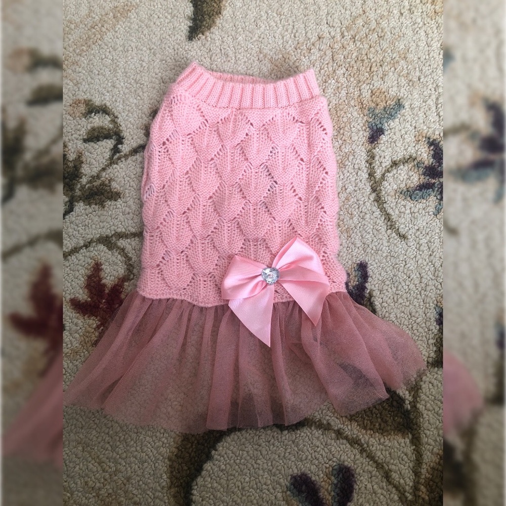 Pretty pink dog sweater